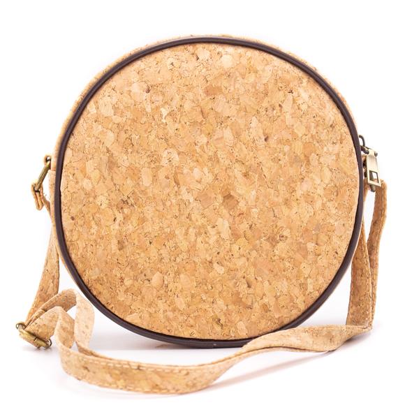 Fun and Unique Natural & Printed Cork  Round Crossbody Purse
