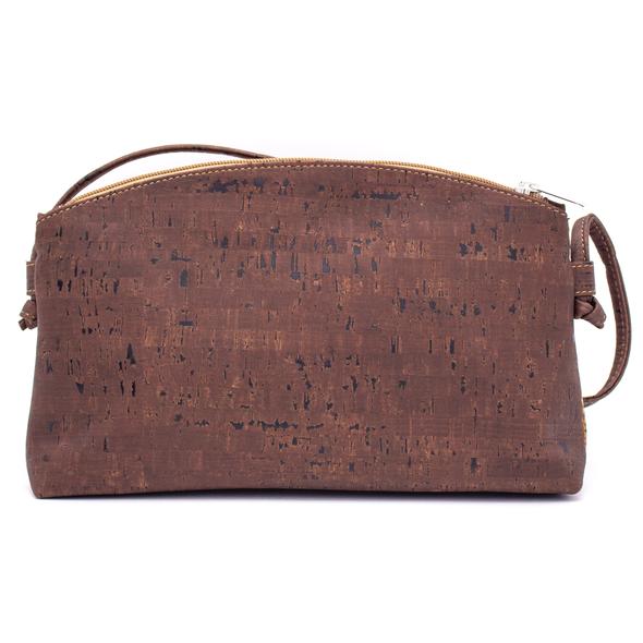 Brown and Printed Cork Women's Crossbody Women's Purse