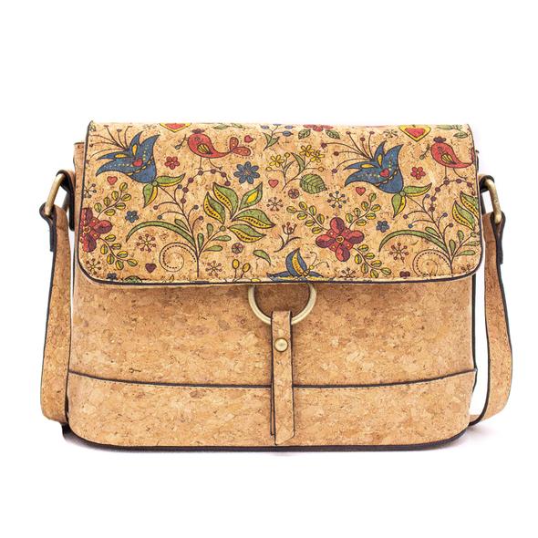 Beautiful Natural and Printed Floral Cork Women's Purse