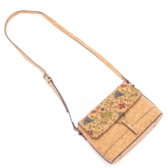 Beautiful Natural and Printed Floral Cork Women's Purse
