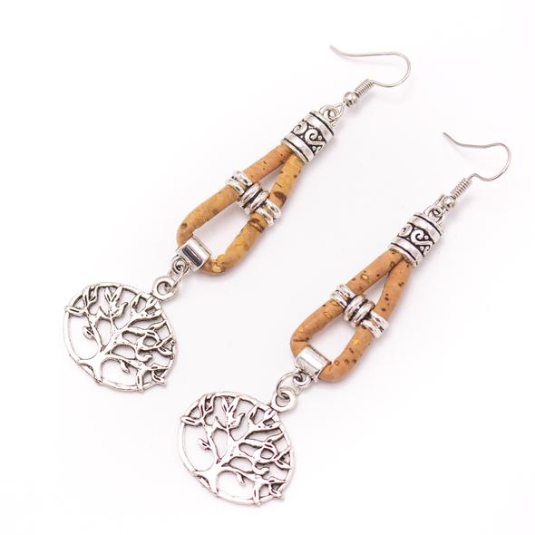 Tree Of Life Cork Earrings