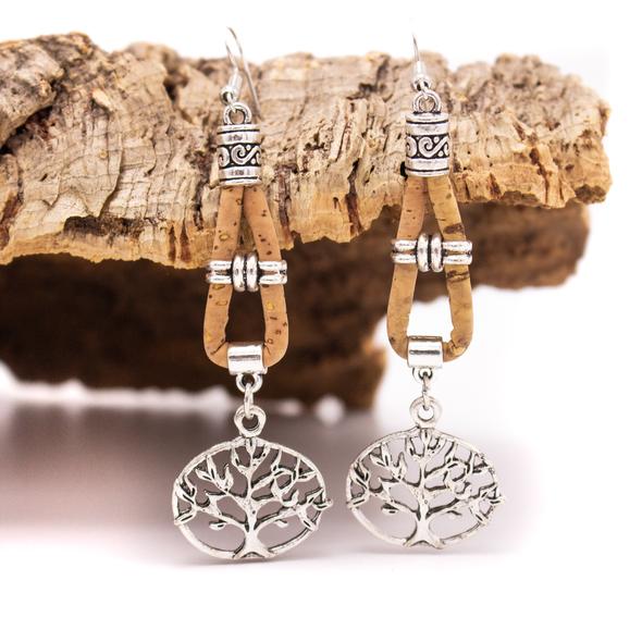 Tree Of Life Cork Earrings