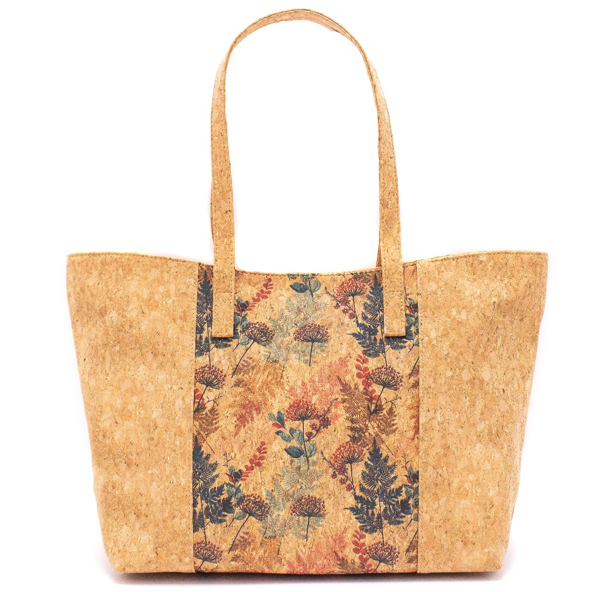 Natural and Printed Leaf  Cork Women's Shoulder Handbag