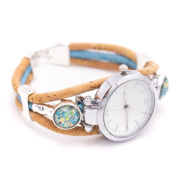 Natural and Turquoise Colored Cork Syle Watch