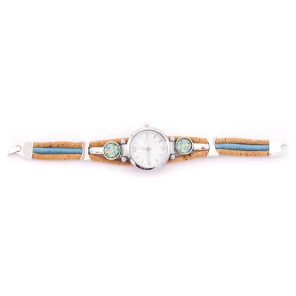 Natural and Turquoise Colored Cork Syle Watch